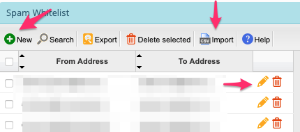 Libraesva managing whitelist