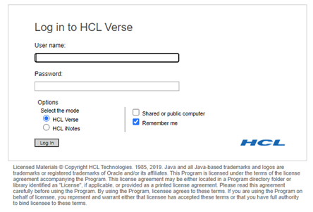 Login verse