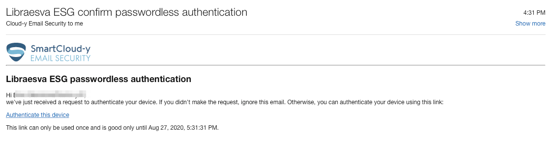 Libraesva login: forgot password