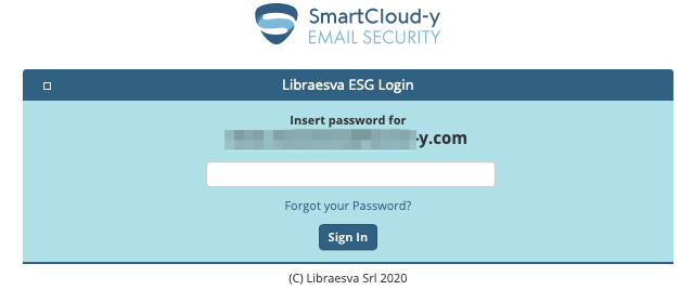 Libraesva login: password