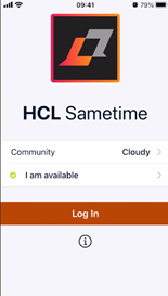 Sametime login screen